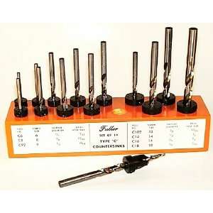  Set Of 14 Countersink with Taper Point Drill