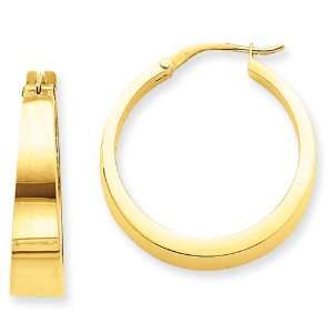 14k Polished 6.5mm Tapered Tube Hoop Earrings Jewelry