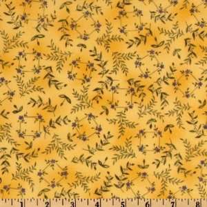  44 Wide Tea Party Sprigs Yellow Fabric By The Yard Arts 
