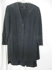 AUTHENTIC Womens Tamotsu Black 3 Piece Suit Pants Dress Jacket Blazer 
