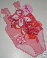 BARBIE Bathing Swim Suit Swimsuit Girls Size 2 One Piece Toddler Pink 
