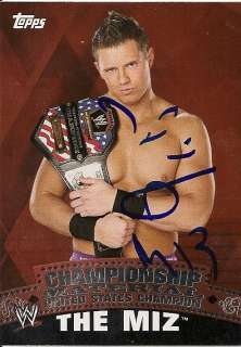 WWE THE MIZ Signed Championship Card RAW SMACKDOWN  