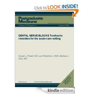 DENTAL NERVE BLOCKS Toothache remedies for the acute care setting 