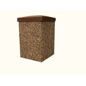   Concrete Pitch In Open Top Lid Outdoor Trash Can