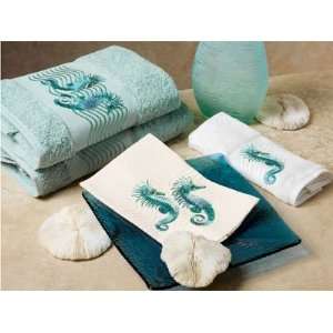  Anali Seahorse on White Terry Hand Towel