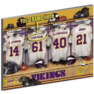  Minnesota Vikings Customized Locker Room 12x15 Laminated 