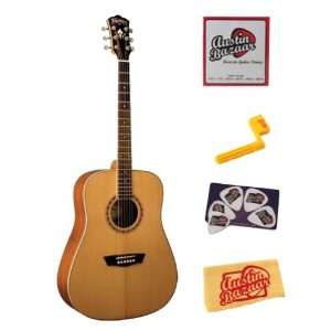  Washburn WD11S Dreadnought Acoustic Guitar Bundle with 