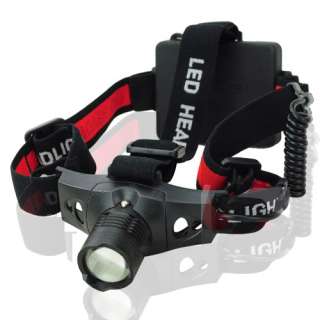 High Power 3 Modes LED Adjustable Zooming Headlamp HeadLight Torch 