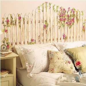 White Picket Fence with Roses Wallies Big Mural 