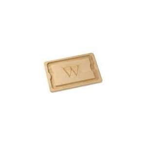  Monogram ( F ) Wood Block Cutting Board with Cheese Knife 