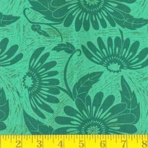  45 Wide Woodwinds Floral Green Fabric By The Yard Arts 